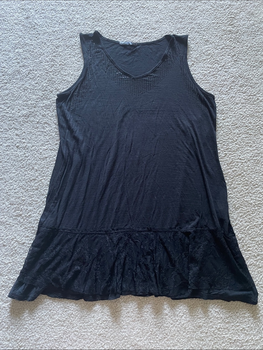 Vintage Voice of California Lace and Crystal Embellished Dress, Size XL NWOT